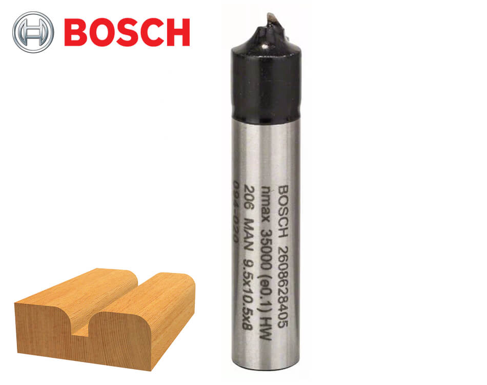 Profilová stopková fréza na drevo Bosch Standard for Wood / Ø 9,5 x 10,2 mm / r3,2 mm / 8 mm