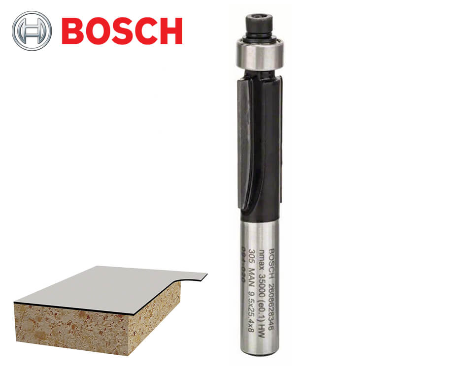 Zarovnávacia stopková fréza na drevo Bosch Standard for Wood / Ø 9,5 x 25,4 mm / 8 mm