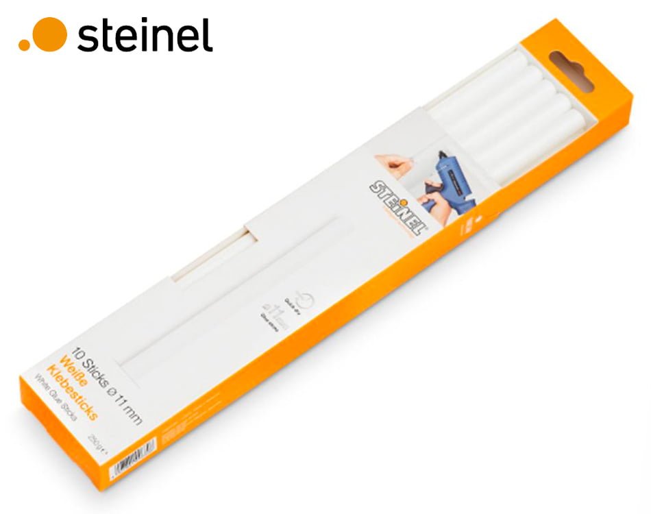 Biele lepiace tavné tyčinky Steinel / Ø 11 mm / 250 mm / 250 g