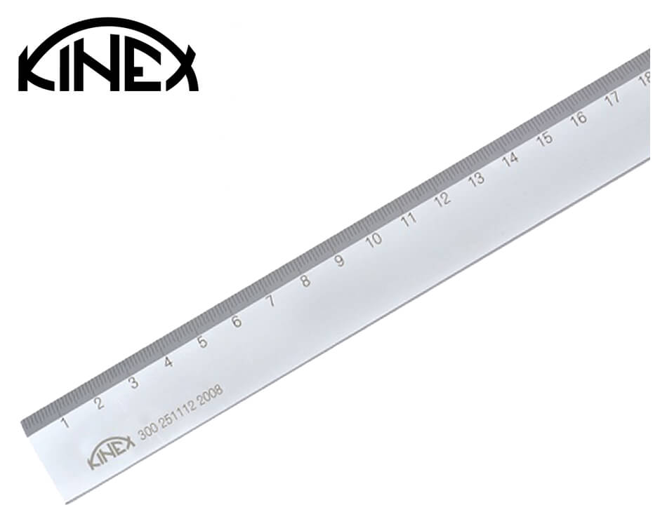Ploché nerezové dielenské merítko s úkosom Kinex / 2000 x 40 x 8 mm
