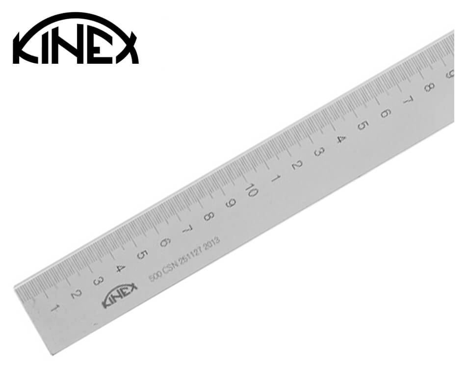Ploché dielenské merítko bez presahu s vertikálnou stupnicou Kinex / 500 x 25 x 5 mm