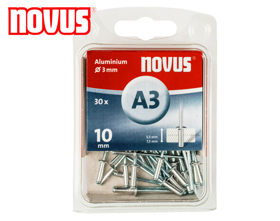 Trhacie hliníkové nity Novus / typ A / Ø 3 x 10 mm / 30 ks