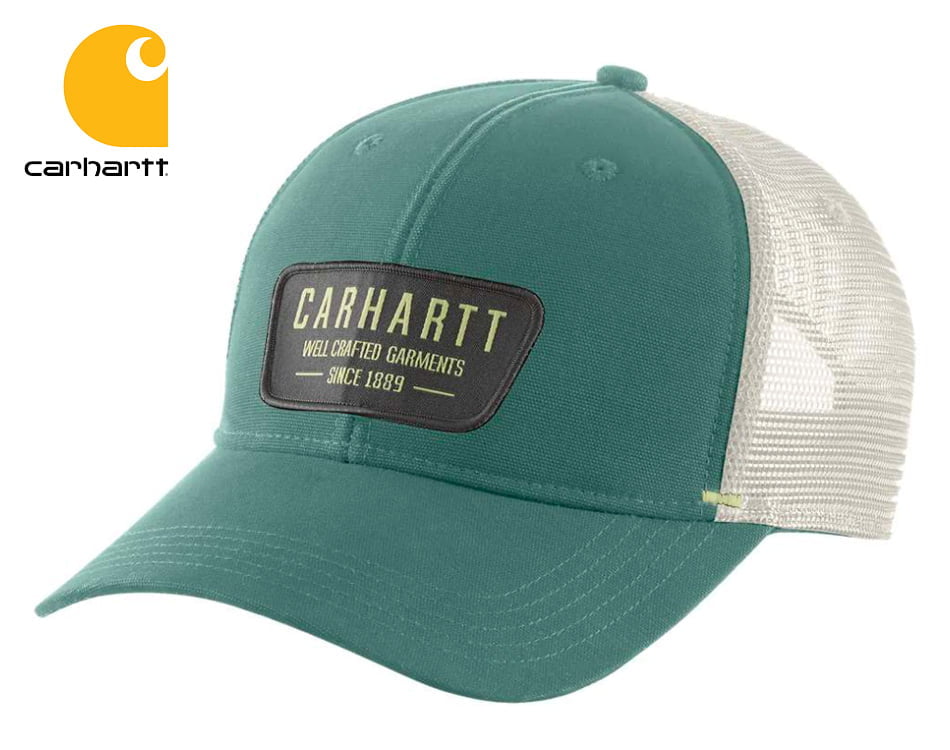 Šiltovka Carhartt Canvas Mesh Back Crafted Patch Cap / Slate Green