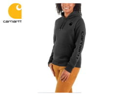damska mikina carhartt logo sleeve graphic sweatshirt carbon heather