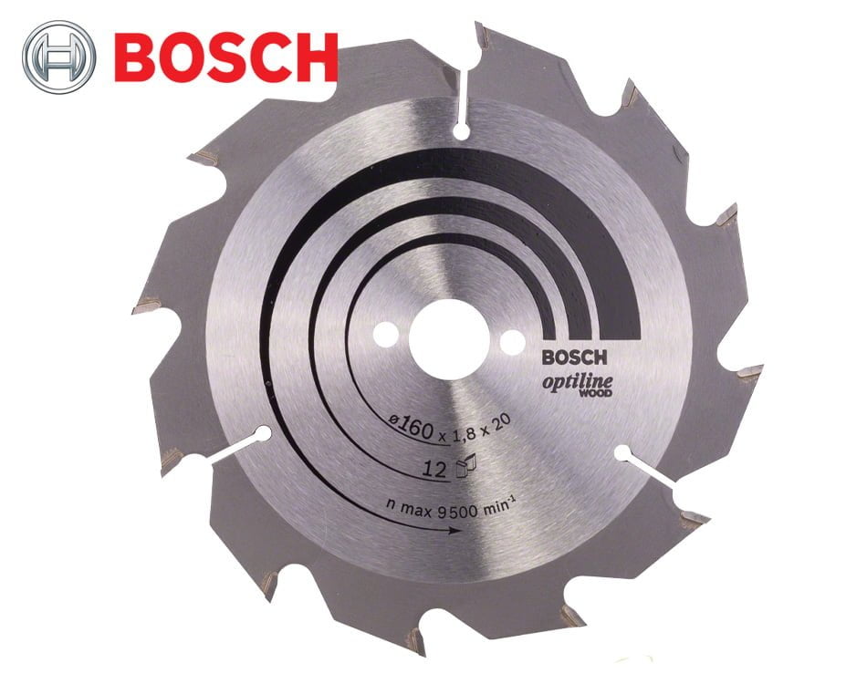 Pílový kotúč na drevo Bosch Optiline Wood / Ø 160 x 1,8 x 20 mm / 12z