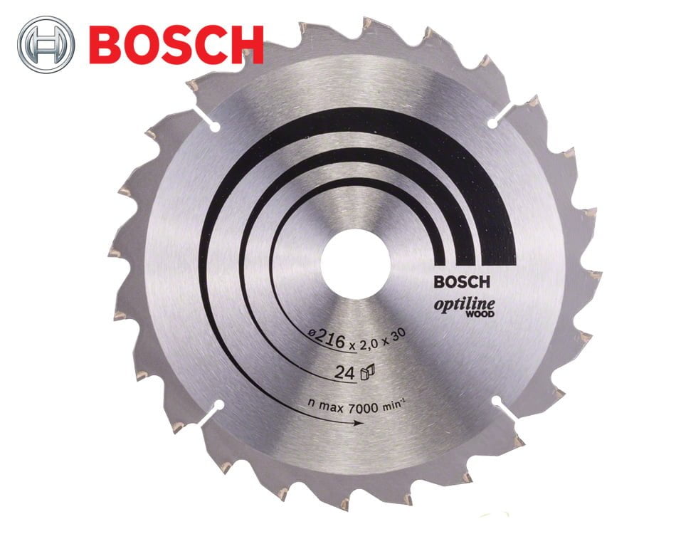 Pílový kotúč na drevo Bosch Optiline Wood / Ø 216 x 2 x 30 mm / 24z