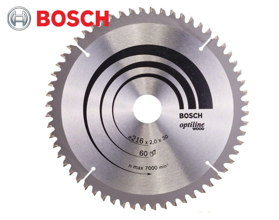 Pílový kotúč na drevo Bosch Optiline Wood / Ø 216 x 2 x 30 mm / 60z