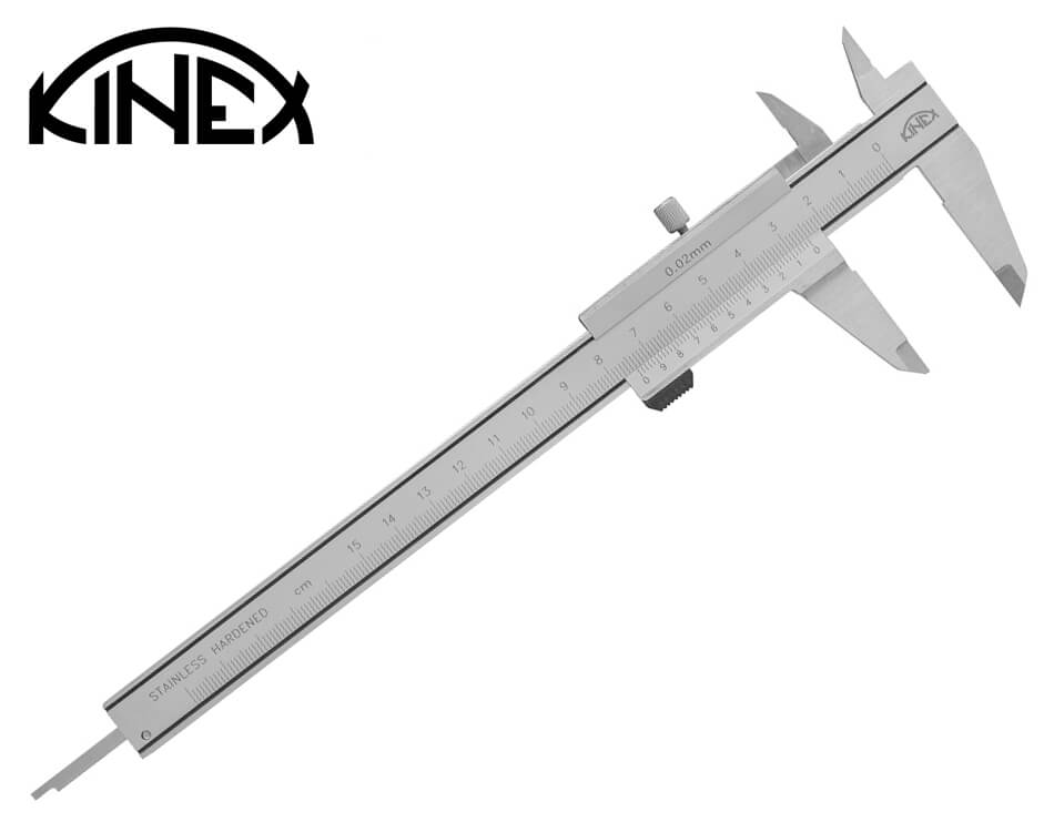 Posuvné meradlo so skrutkovou aretáciou pre ľavákov Kinex 150 mm / 0.02 mm + inch