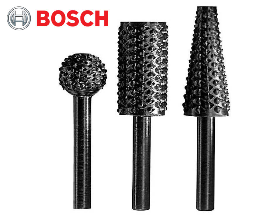 Sada rotačných stopkových rašplí na drevo Bosch – 3 dielna